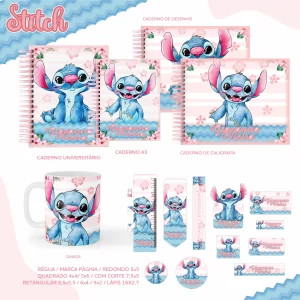 Etiqueta Escolar Lilo e Stitch Pdf e Png