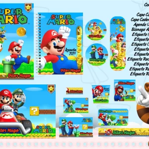 Etiqueta Mario Bros Studio, Png e Pdf