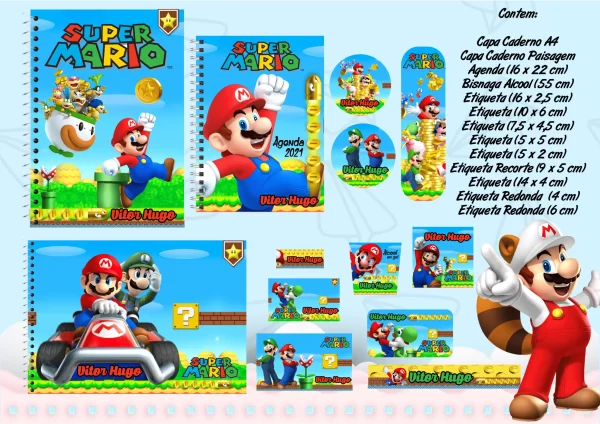 Etiqueta Mario Bros Studio, Png e Pdf