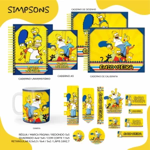 Etiqueta Escolar Simpsons Pdf e Png