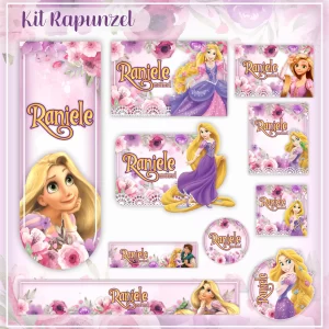 Arquivo Digital Etiqueta Escolar Rapunzel