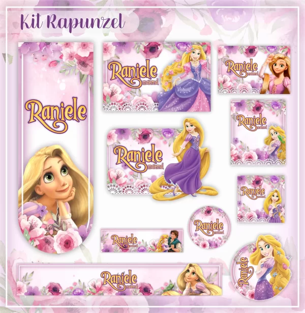 Arquivo Digital Etiqueta Escolar Rapunzel