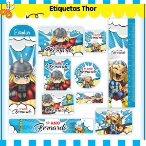 Etiqueta Escolar Thor Studio, Png, Cdr e Pdf