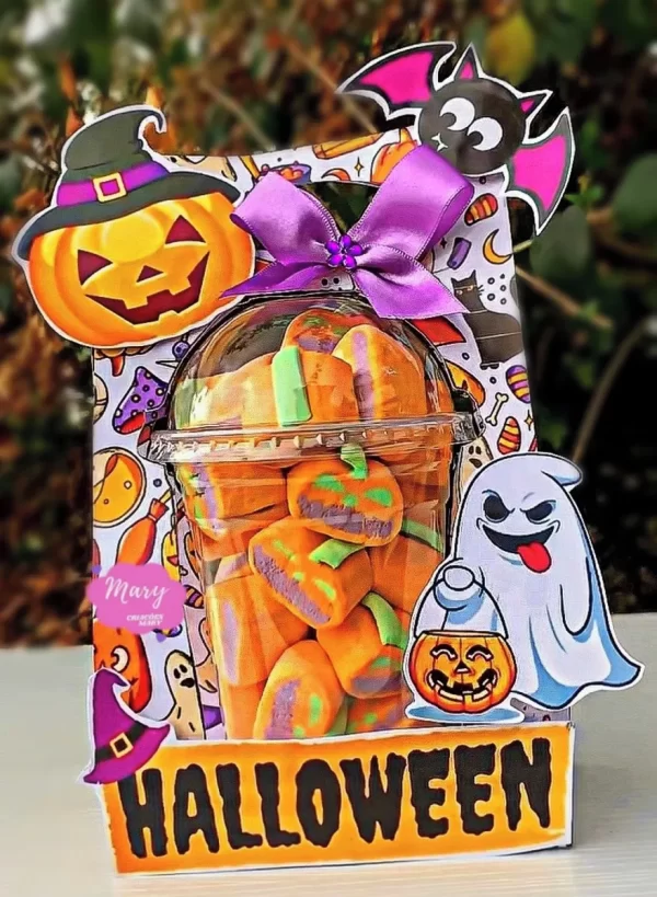 Arquivo Caixa Copo Bolha Hallowen Png