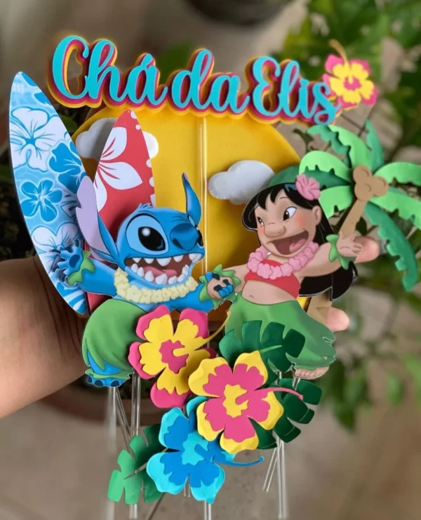 Arquivo Topo de Bolo Lilo e Stitch Studio