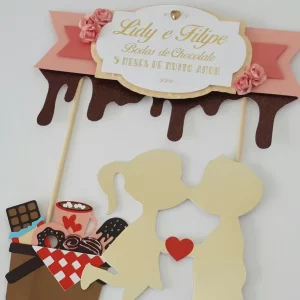 Topo de Bolo Bodas de Chocolate Studio