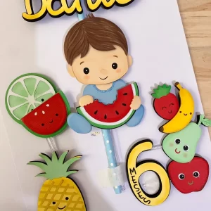 Topo de Bolo Frutinhas Frutas Bebê Studio