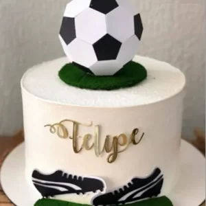 Topo de Bolo Futebol Bola 3D Studio