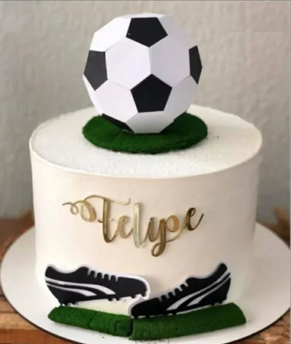 Topo de Bolo Futebol Bola 3D Studio