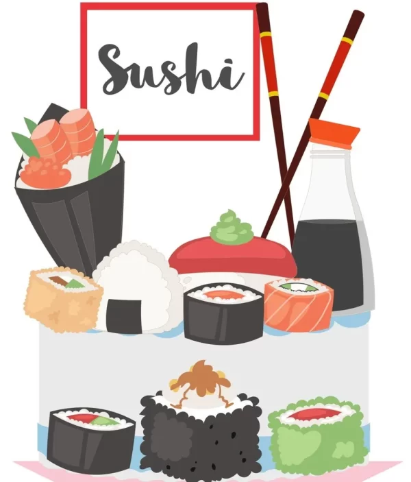 Topo de Bolo Sushi Silhouette Studio