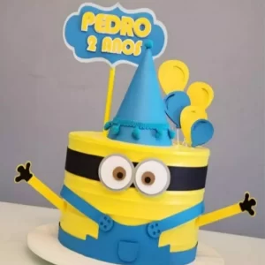 Topo de Bolo Minions 3d Silhouette Studio