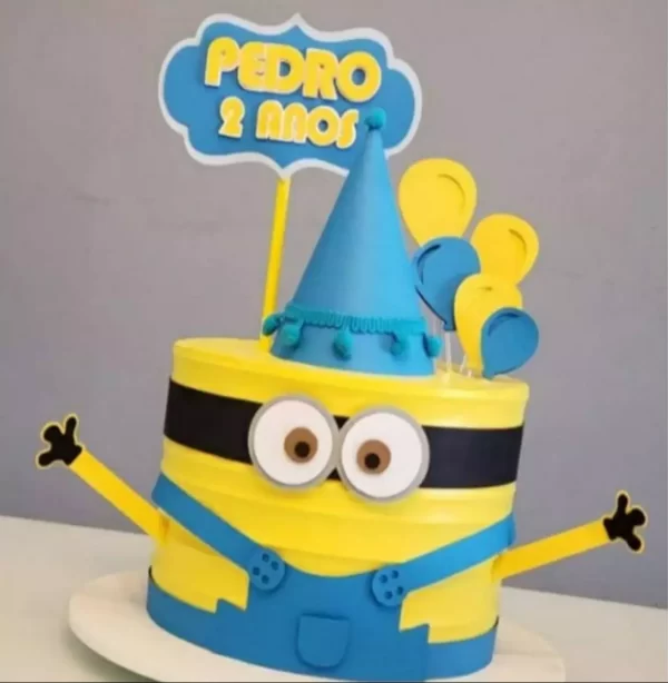 Topo de Bolo Minions 3d Silhouette Studio