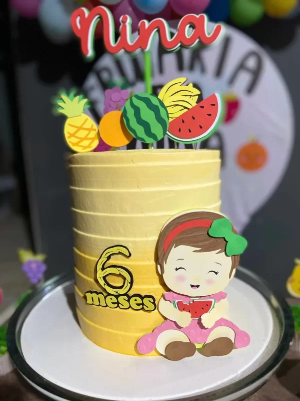 Arquivo Topo de Bolo Menina e Frutas Studio