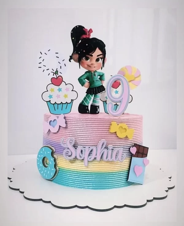 Arquivo Topo de Bolo Vanellope Studio