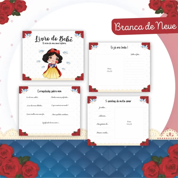 Arquivo Livro Bebê Caderneta Branca de Neve