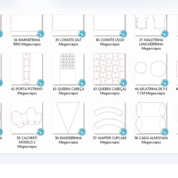 60 Arquivos Corte Moldes Limpos Silhouette Studio