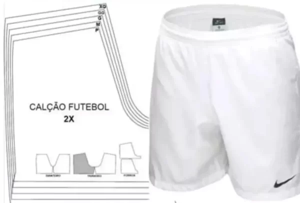 Molde Short Calção Futebol PP ao G5 Pdf e Cdr