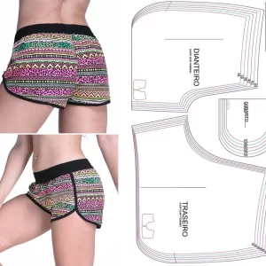 Molde Shorts Surf Feminino 34 ao 44 Pdf e Cdr