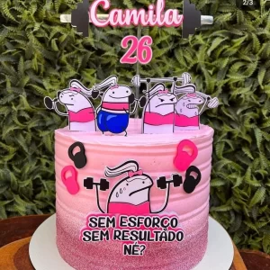 Topo de Bolo Flork Academia Feminino Studio