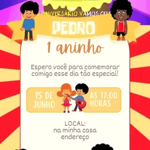 Convite Virtual Animado 3 Palavrinhas