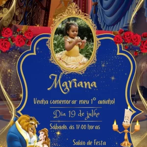 Convite Virtual Animado A Bela e a Fera