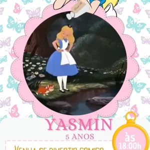 Convite Virtual Animado Alice no País das Maravilhas