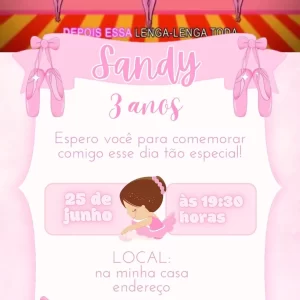 Convite Virtual Animado Bailarina