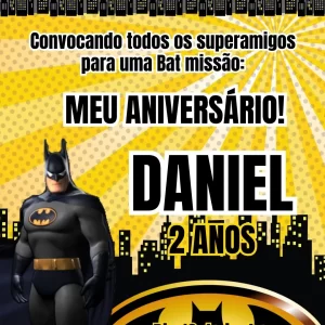 Convite Aniversário Animado Batman