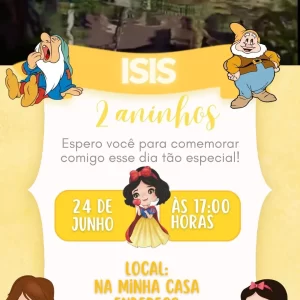 Convite Virtual Animado Branca de Neve