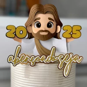 Topo de Bolo Abençoado Silhouette Studio