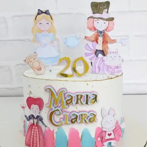 Topo de Bolo Alice para Imprimir Studio