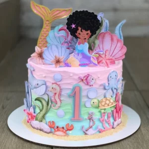 Topo de Bolo Sereia para Imprimir Studio