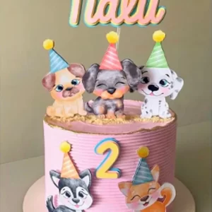 Arquivo Topo de Bolo Cachorro Aquarela Studio