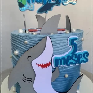 Decoração Topper de Bolo Tubarão Studio