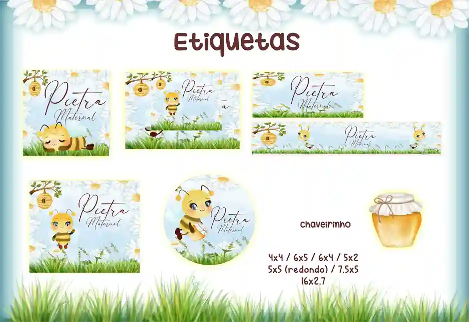 Arquivo Etiqueta Escolar Abelhinha Png
