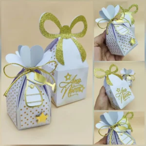 Caixinhas Ano Novo Branco e Dourado Studio