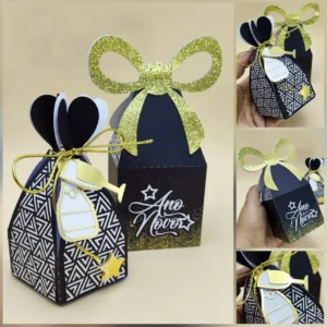 Caixinhas Ano Novo Preto e Dourado Studio
