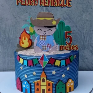 Decoração Topo de Bolo Festa Junina Studio