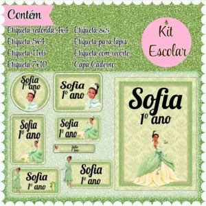 Etiqueta Escolar A Princesa e o Sapo