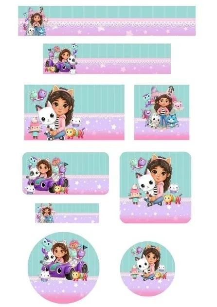Etiqueta Escolar Casa Magica da Gabby Pdf e Png
