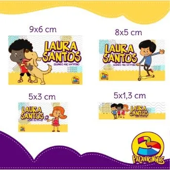 Molde Etiqueta Escolar 3 Palavrinhas Menina - Imagem 2