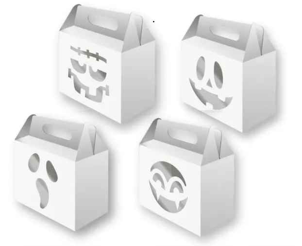 Molde Limpo Caixa Halloween Pdf, Svg e Png