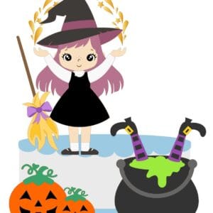 Topo De Bolo Halloween Bruxinha Studio