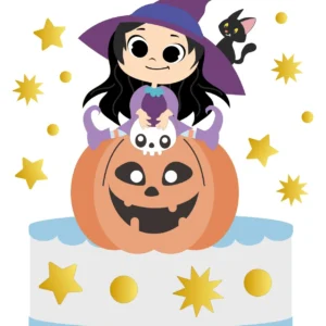 Topo De Bolo Halloween Menina Studio