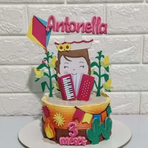 Topo de Bolo Festa Junina Menina Studio
