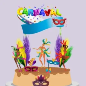 Topo de Bolos Tema Carnaval Studio