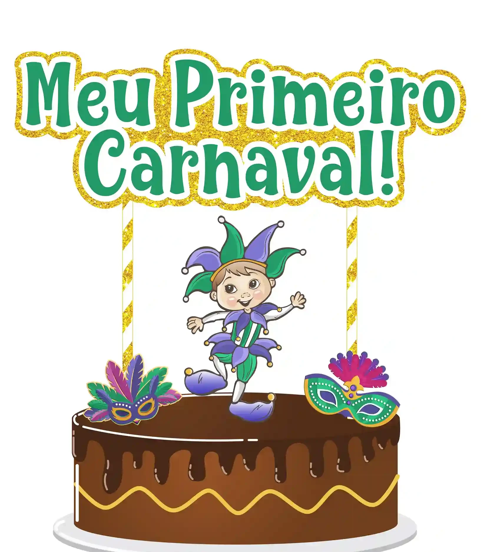Topo de bolo meu primeiro carnaval studio