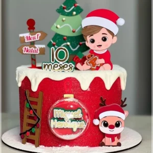 Topo de bolo natal menino studio