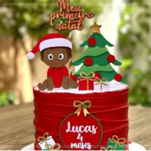 Topo de bolo natal mesversario studio