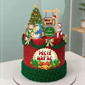 Topo de bolo natal presepio studio